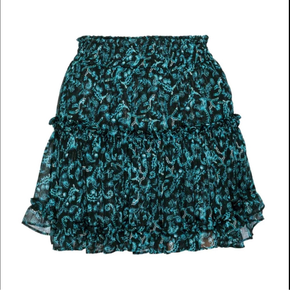 NWT Misa Marion Skirt Black and Teal Shimmer- Medium